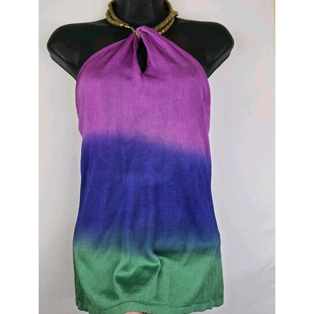 Ralph Lauren Black Label Halter Top Size M Multicolor Resort Old Money